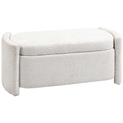 HOMCOM Banco com arrumação, banco de corredor, banco para calçados, estofado, 105 cm x 44 cm x 45,5 cm. Creme/Bege