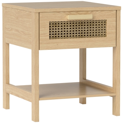 HOMCOM Mesa de Cabeceira, Criado-mudo, Mesa Lateral com Gaveta, MDF 40 x 40 x 48,4 cm