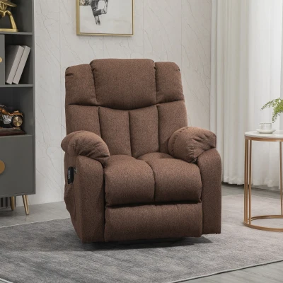 HOMCOM Poltrona elevatória com função reclinar e telecomando 92 x 95 x 107 cm, Castanho