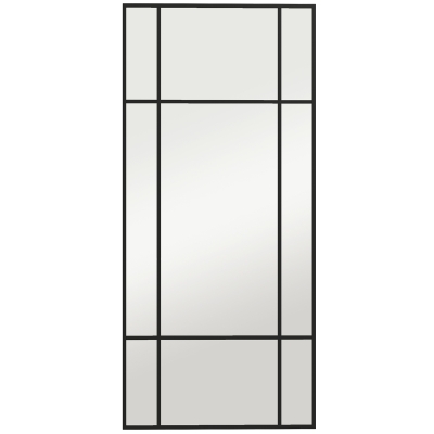 HOMCOM Miroir Mural Style Fenêtre 110x50cm Noir
