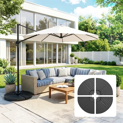 Outsunny Base per Ombellone 4pz Riempibili con Acqua e Sabbia
