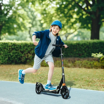 AIYAPLAY Trottinette Enfants Pliable 2 Roues Noir