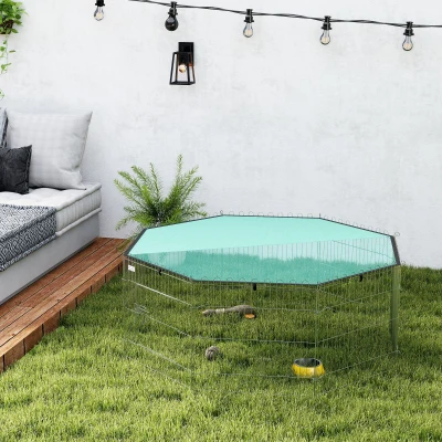 PawHut Parc Chien 8 Panneaux 60H cm Portable avec Toit Argent