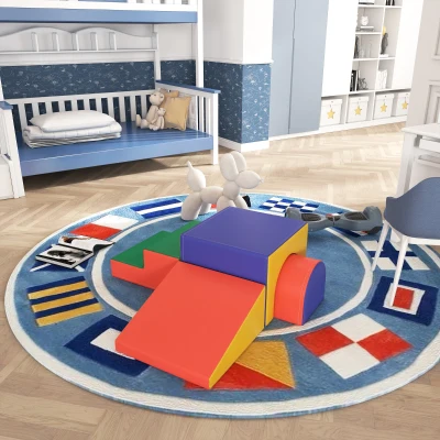 HOMCOM Blocs Escalade Enfants 1-3 Ans Simili Cuir Multicolore
