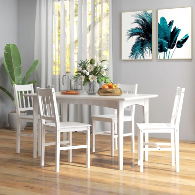 HOMCOM Sedia da pranzo 41cm x 46,5cm x 85,5cm Bianco