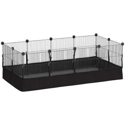 PawHut Enclos 12 Panneaux 120x60x40cm pour Petits Animaux Noir