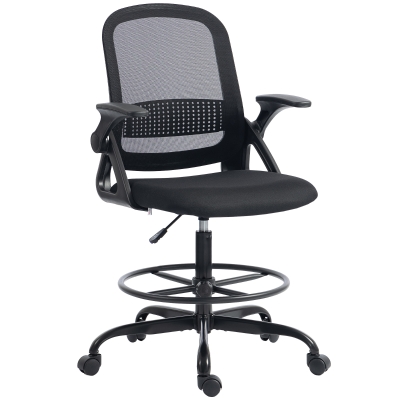 HOMCOM Sedia da Ufficio Ergonomica 58x63x105-126 cm Nero
