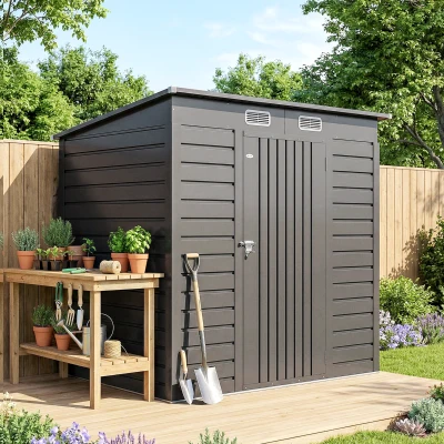 Outsunny Abri de Jardin 2,3m² Acier Porte Verrouillable