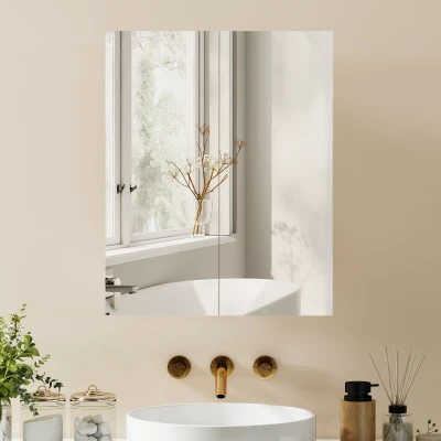 HOMCOM Armoire Miroir Bois Salle de Bain MDF