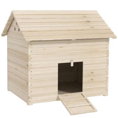 PawHut Abrigo para patos casa para patos com teto abrível ventilação e porta-rampa 100 x 82,5 x 91 cm madeira natural