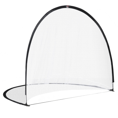 HOMCOM Baliza de Futebol sistema Pop Up com saco de transporte e estacas de fixação dim. 247L x 203l x 201,5H cm preto e branco