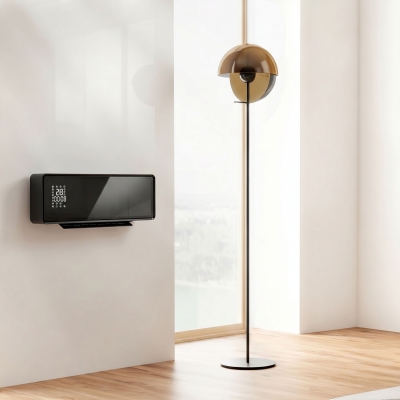 HOMCOM Chauffage Mural Céramique 2000W Thermostat Minuterie Noir