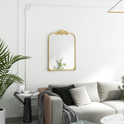 HOMCOM Wandspiegel, stijlvol, 60x3x87cm, Goudkleurig
