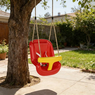 AIYAPLAY Balançoire Bébé Réglable avec Dossier Rouge