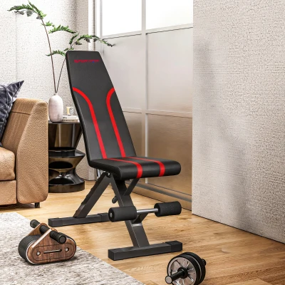 SPORTNOW Banc Fitness Pliable Métal Noir Dossier 6 Niveaux