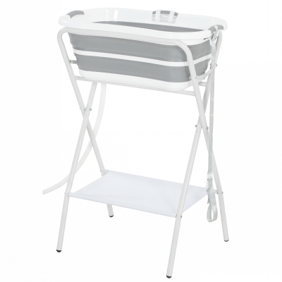 PawHut Portable Dog Bath Tub Stand Drainage Grey Small