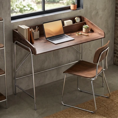 HOMCOM Scrivania 109 x 57 x 91 cm Noce