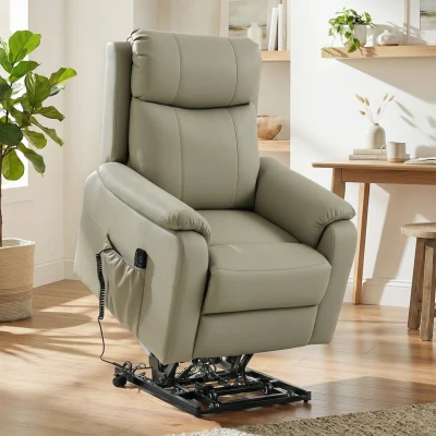 HOMCOM Fauteuil Releveur Électrique Double Moteur Crème