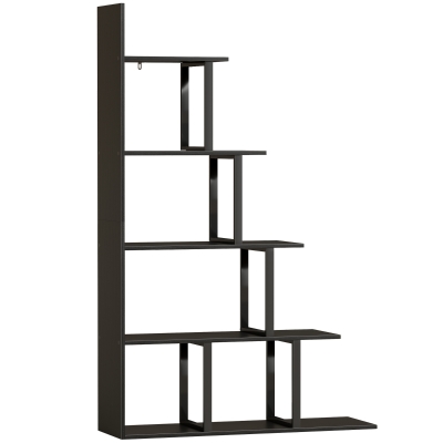 HOMCOM Étagère Escalier Industrielle 5 Niveaux Noir 102x30x160cm