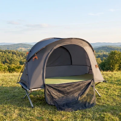Outsunny Tente Camping 3en1 Lit/Matelas Gonflable