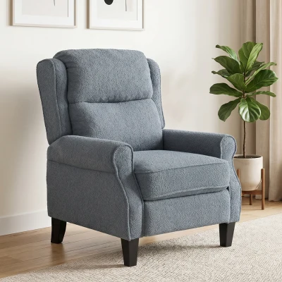 HOMCOM Sillón Relax Reclinable en Tejido de Borreguito Sillón de Relax con Reposapiés Extensible Asiento Acolchado Gris