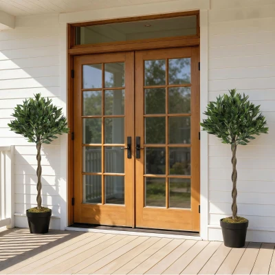 Outsunny Artificial Bay Laurel Topiary Tree Set with Pot Green
