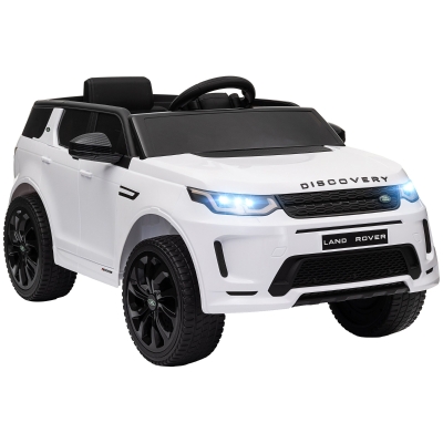 AIYAPLAY Elektrische Kinderauto 12V Land Rover Discovery Sport met 2,4G Afstandsbediening, Muziek, Claxon, LED Verlichting, USB/MP3 aansluiting, 3-5 km/u, voor Kinderen 3-6 Jaar, Wit
