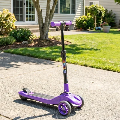 AIYAPLAY Trottinette Électrique Enfant 3 Roues Pliable Violet 64x29x83cm