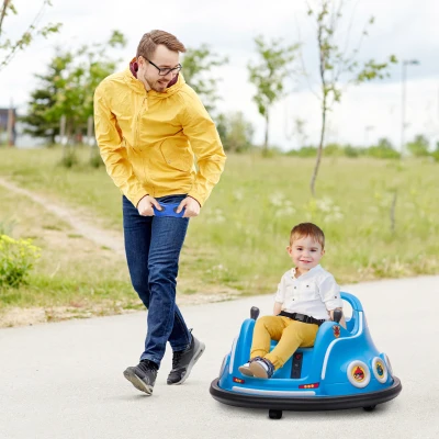 AIYAPLAY Kinder-autoscooter, 360°-draai, voor 3-5 jaar, met afstandsbediening, muziek, blauw