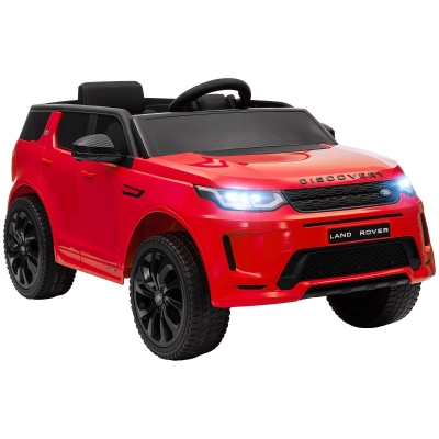 AIYAPLAY Kinderauto 12V Land Rover Discovery Sport met 2,4G afstandsbediening, muziek, claxon, elektrisch voertuig met LED-verlichting, USB/MP3-aansluiting, 3-5 km/u, voor kinderen van 3-6 jaar, rood