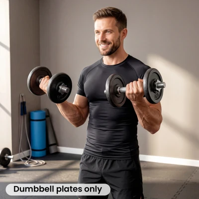 SPORTNOW Metal Weight Plates Set 4x5kg Home Gym Black