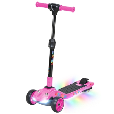 AIYAPLAY Trottinette Électrique Enfant 3 Roues Pliable Rose 8km/h