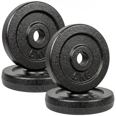 SPORTNOW Metal Weight Plates Set 4x5kg Home Gym Black