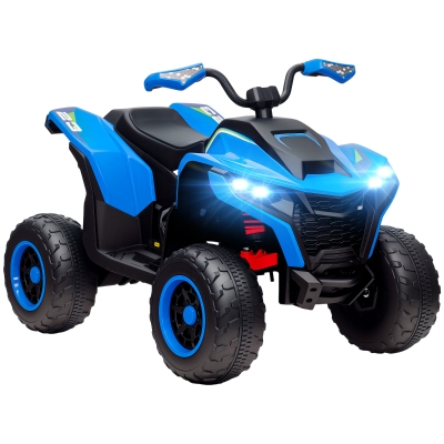 AIYAPLAY Elektroquad voor kinderen, 3-6 km/u, LED-koplamp, muziek, USB, voor 3-8 jaar, Blauw