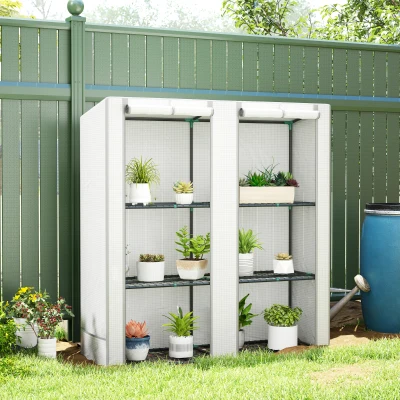 Outsunny Serra da Giardino con 2 Porte Avvolgibili in Acciaio