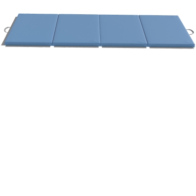 HOMCOM Colchão de Ginástica Dobrável com Espessura de 5 cm e Alças de Transporte para Yoga Aeróbica 240x120x5 cm Azul Claro