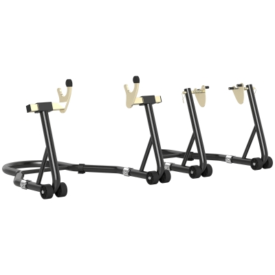 HOMCOM Béquille Moto 390kg Acier Réglable U+L Noir