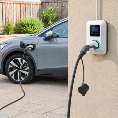 HOMCOM Câble Recharge EV Type 2 22kW 32A Triphasé 5m
