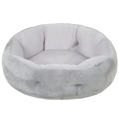 PawHut Letto per Gatti Reversibile e Rotondo Grigio Chiaro