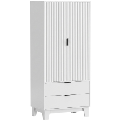 HOMCOM Armadio per abiti 80x50x180cm Bianco