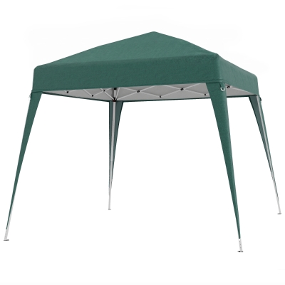 Outsunny Tonnelle Pliant 2,4x2,4m Acier Polyester Vert avec Sac