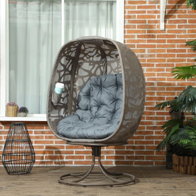 Swivel Egg Chair 89W x 92D x 145H cm Grey