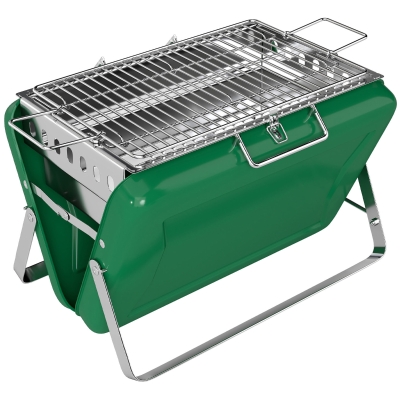 Outsunny Barbecue Portable Charbon Bois Pliable Vert Camping