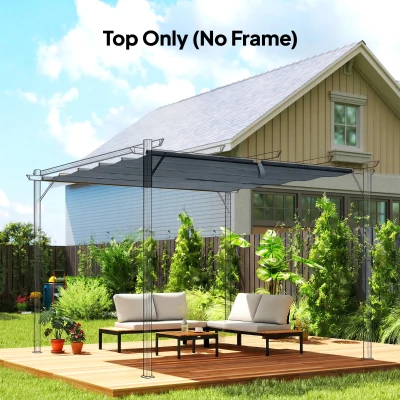 Outsunny Toile de Toit Pergola 3x3m Polyester Anti-UV Gris