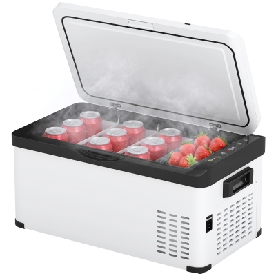 Outsunny Frigo Portatile Elettrico da 20L con Pannello LCD Bianco