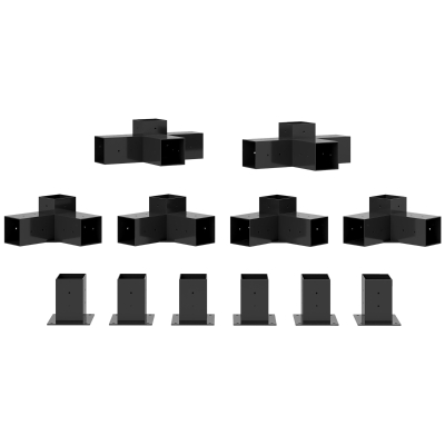 Outsunny Pergola Bracket Kit 12PCS for 9.2x9.2cm Lumber