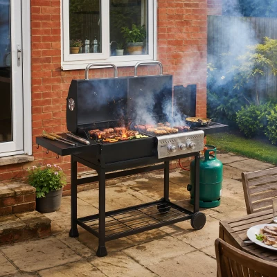 Outsunny Dual Fuel BBQ Grill Black