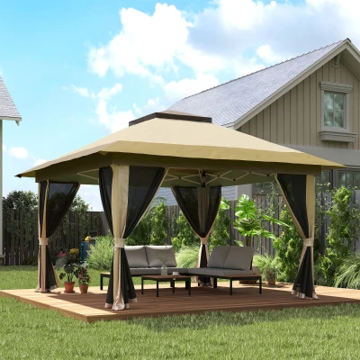 Pop Up Canopy 356L x 356W x 280Hcm Beige