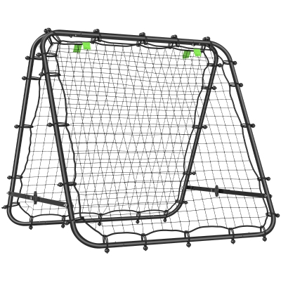 HOMCOM Rete da Calcio Rebounder Pieghevole e Regolabile Nera