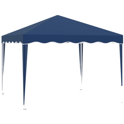 Outsunny Faltpavillon Pavillon 3 x 3 m Gartenpavillon faltbar Partyzelt höhenverstellbar Gartenzelt mit Transporttasche UV-Schutz Stahl Oxford Blau